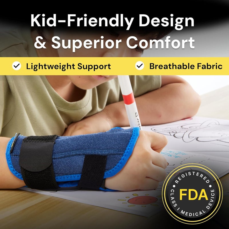 BraceUP Stabilized Kids Wrist Brace- Youth Wrist Support, Kids Wrist Splint, Child Wrist Brace for Daily Use, Boys and Girls height 3’3” to 4’11”, size 3-12 (Right Hand) - Image 3